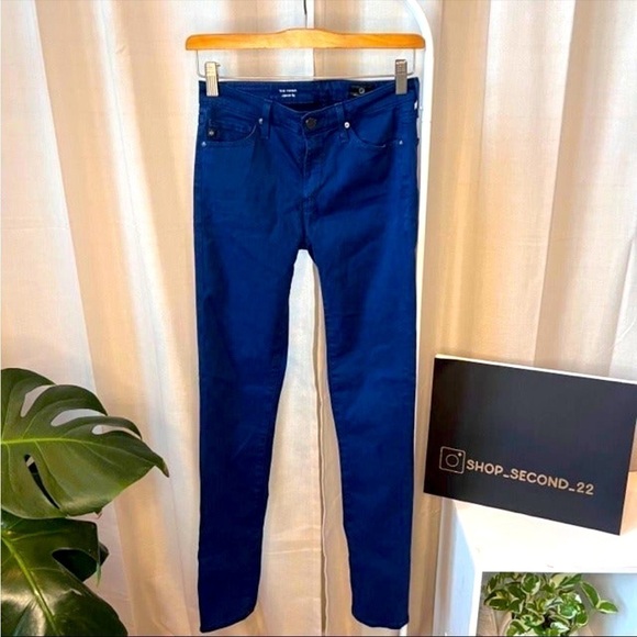 AG "The Prima" Cigarette Leg Blue Stretch Denim Jean, sz 24 (A-1) - Picture 2 of 6